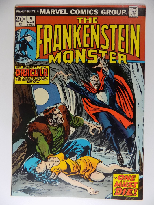 Frankenstein Monster #9 Marvel Comic March 1974 Very Fine+