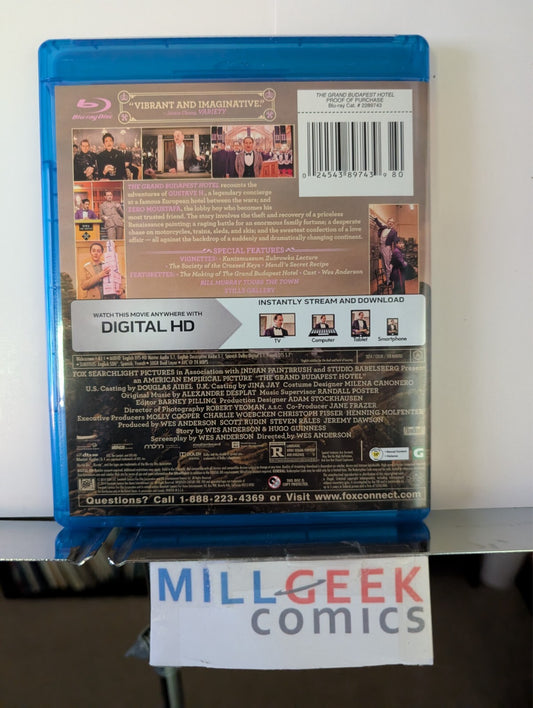 The Grand Budapest Hotel (Blu-Ray 2014) Like New -JD