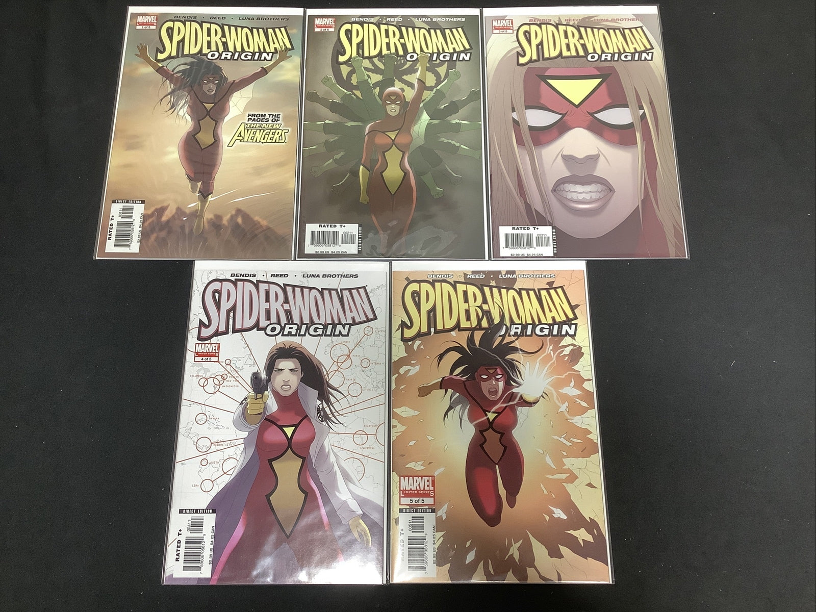 Spider-Woman Origin #1-5 (2005 Marvel Comics) Complete Comic Set, Bendis, Luna