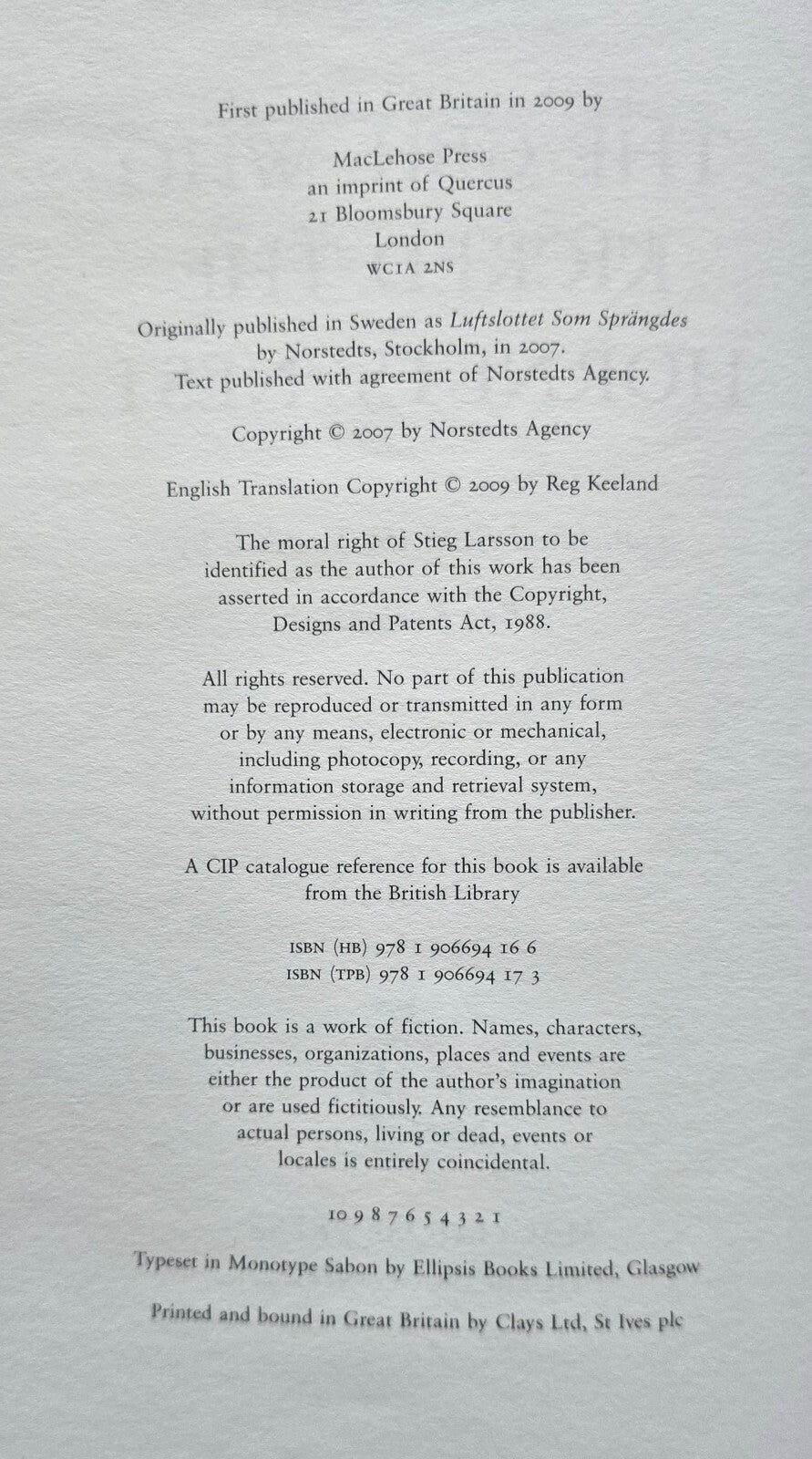 The Girl Who Kicked the Hornets' Nest by Stieg Larsson (1st UK ED 2009) JD