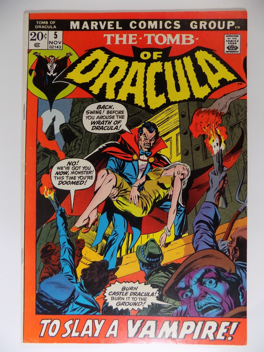 Tomb of Dracula #5 Marvel Comic Very Fine- November 1972