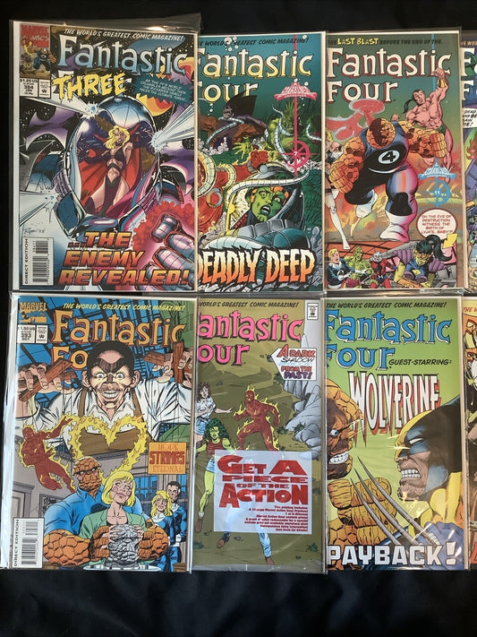 Fantastic Four #384-401 Comic Lot, Marvel Comics, Newsstand #390, Sealed Polybag
