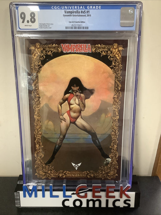 Vampirella #1 (vol.5 2019) CGC Graded 9.8, Frazetta Icon Art Variant, 1:100