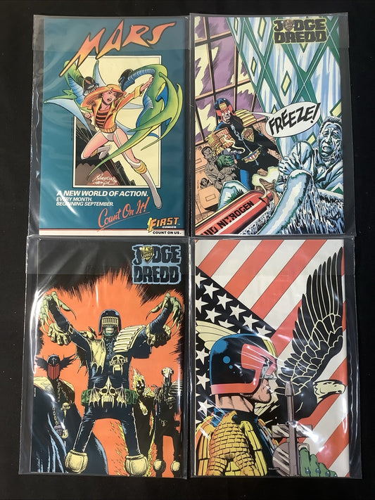 Judge Dredd #1-4 Comic Lot, Eagle Comics, 1st Appearance in American Comics