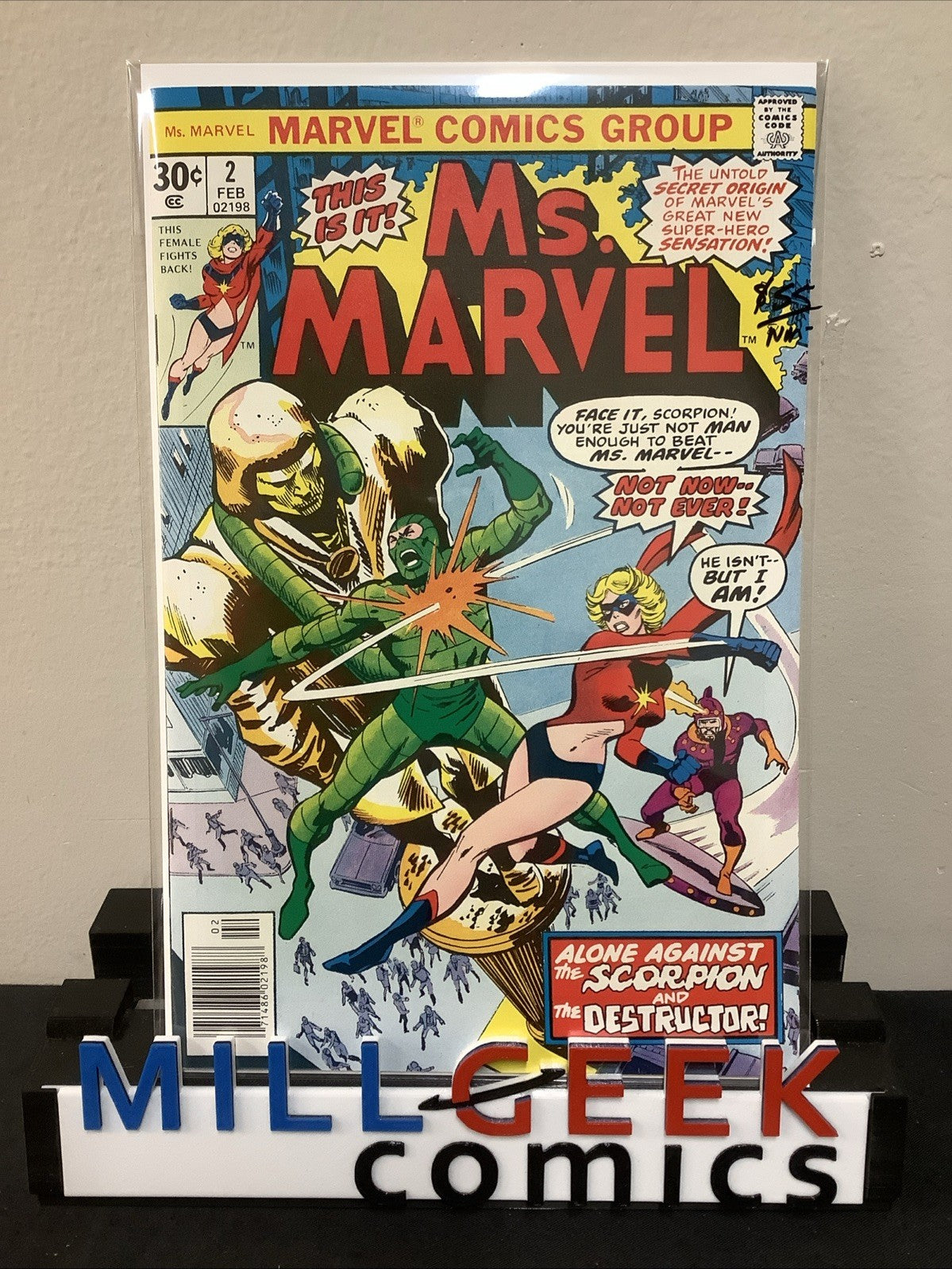 Ms. Marvel #2 (Marvel Comics February 1977) NM- (9.2) John Buscema/Joe Sinnott
