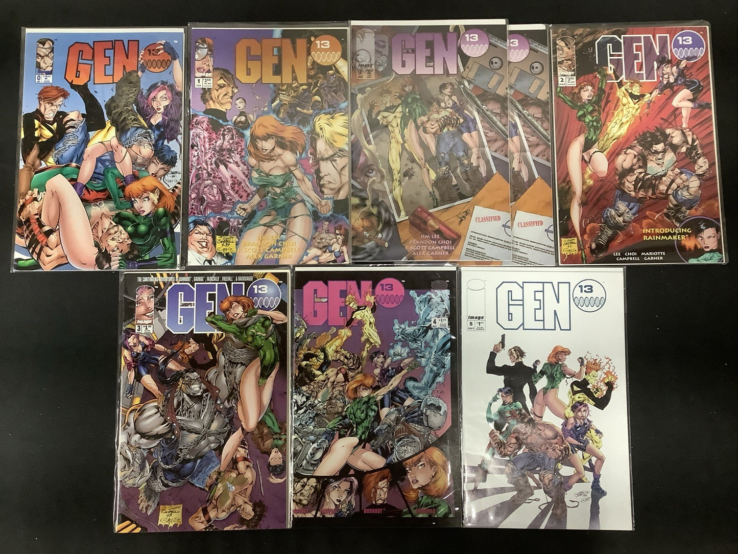 GEN 13 #0-5 + Extra #1s Comic Lot, Image, Jim Lee/Brandon Choi/J Scott Campbell