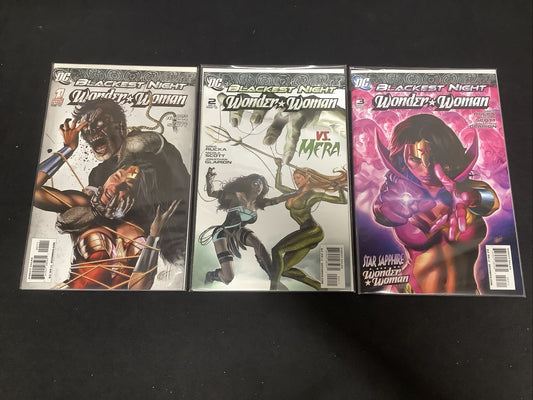 Blackest Night Wonder Woman #1-3 Complete Comic Set, DC Comics, Greg Horn