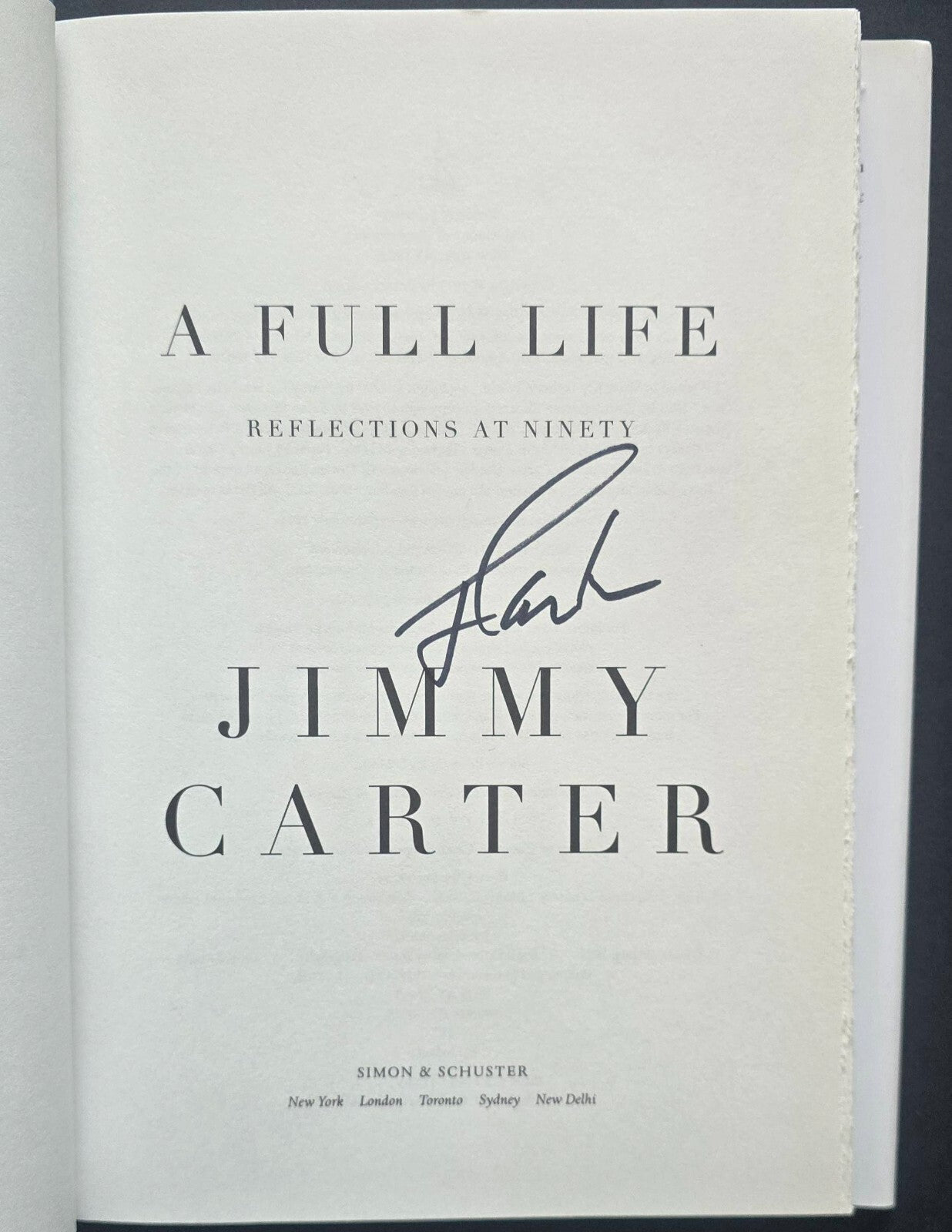 Full Life : Reflections at Ninety by Jimmy Carter (SIGNED, 1st Ed 2015) JD