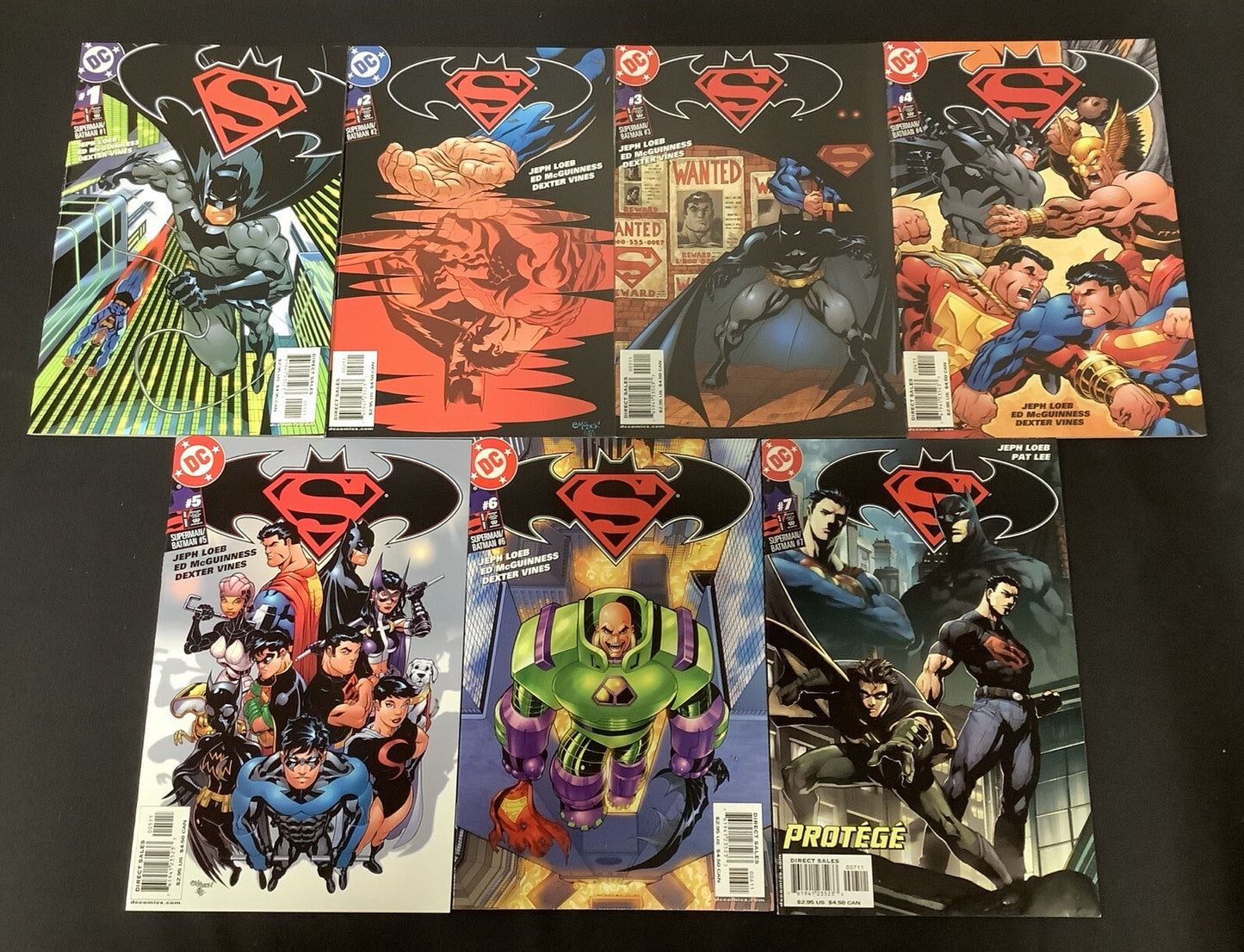 Superman/Batman #1-7 Comic Lot, DC Comics, Jeph Loeb/Ed McGuinness, Public Enemy