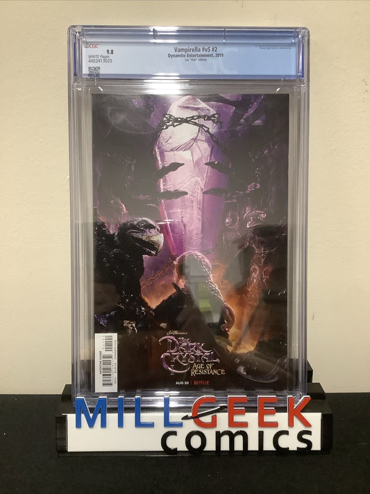 Vampirella v5 #2, CGC 9.8, Lau “Noir” Edition, Virgin Partial Sketch, Artgerm