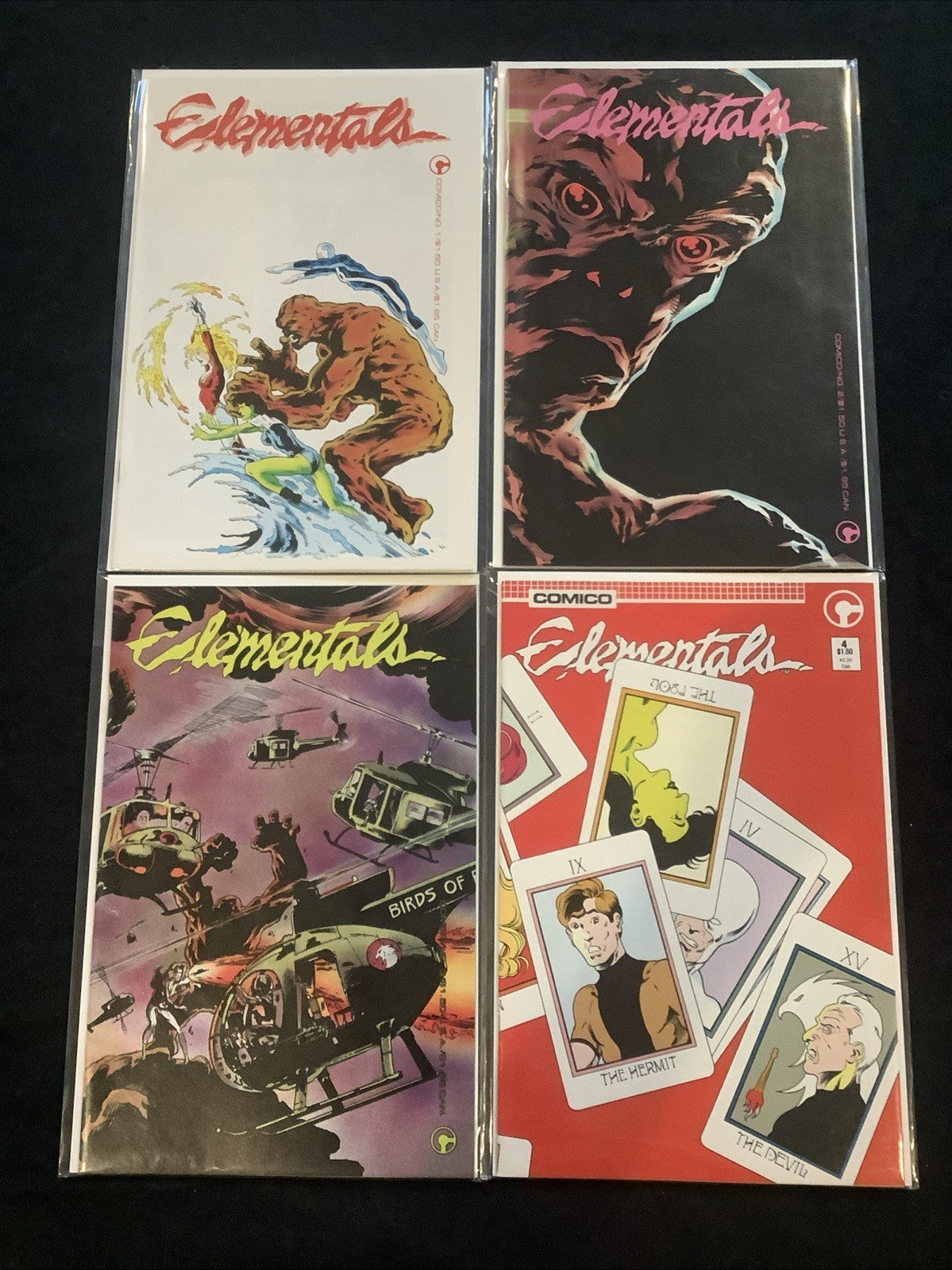 Elementals #1-4 Comic Lot, Comico, Bill Willingham, Michael Wolf, 1984