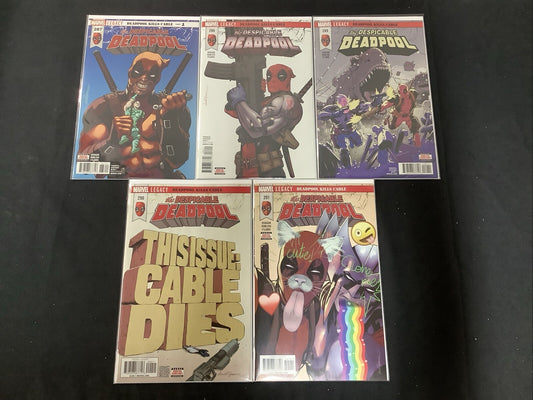 Despicable Deadpool #287-291 Comic Lot, Deadpool Kills Cable Complete Story