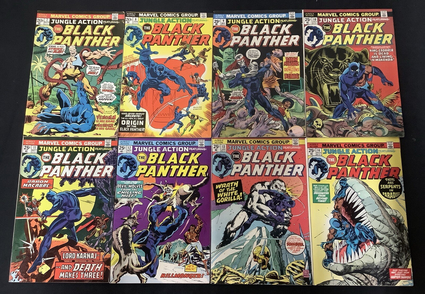 Jungle Action #7-14 Comic Lot, Marvel, Origin Of Black Panther, McGregor/Buckler