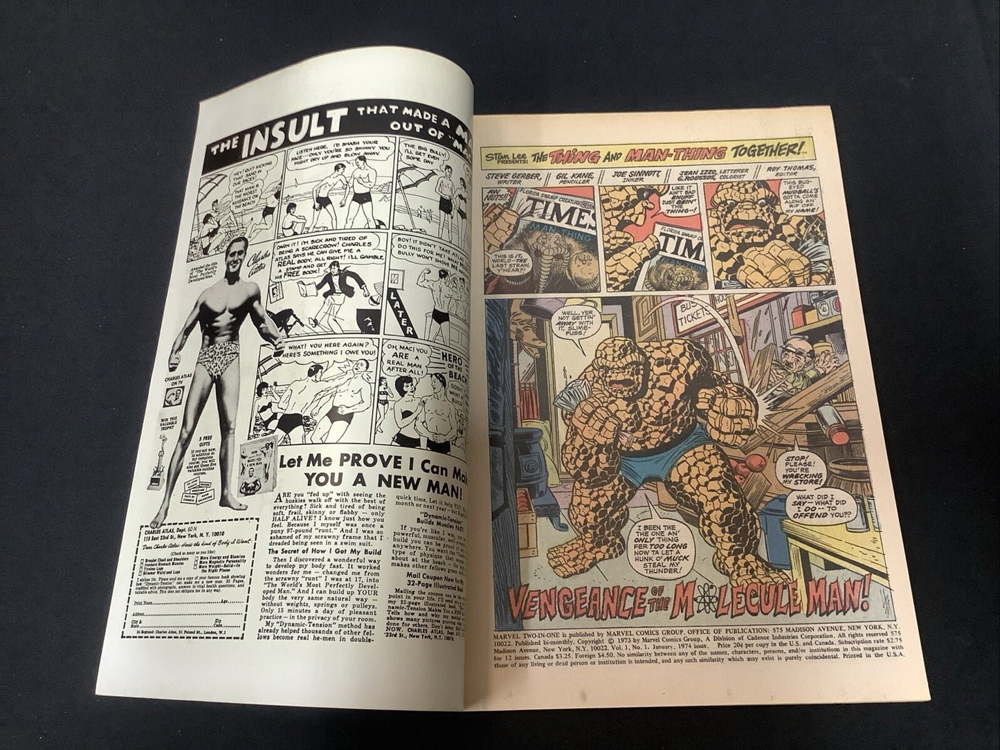 Marvel Two-in-One #1 (Marvel Comics 1974) F/VF (7.0) Significant Top Staple Rust