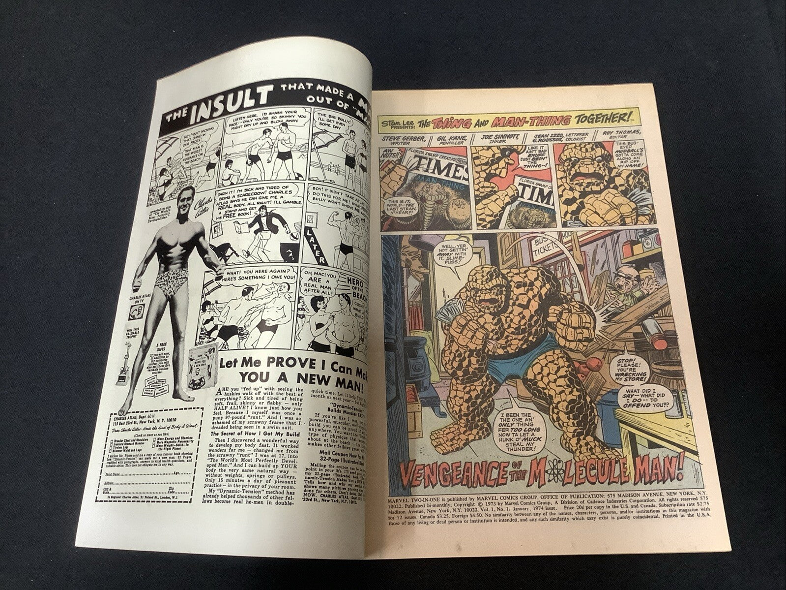 Marvel Two-in-One #1 (Marvel Comics 1974) F/VF (7.0) Significant Top Staple Rust