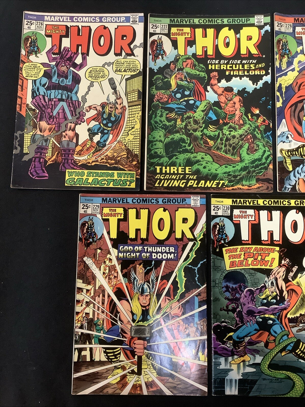 Thor #226-230 Comic Lot, Low To Mid Grade, Hulk #181 Ad Featuring Wolverine