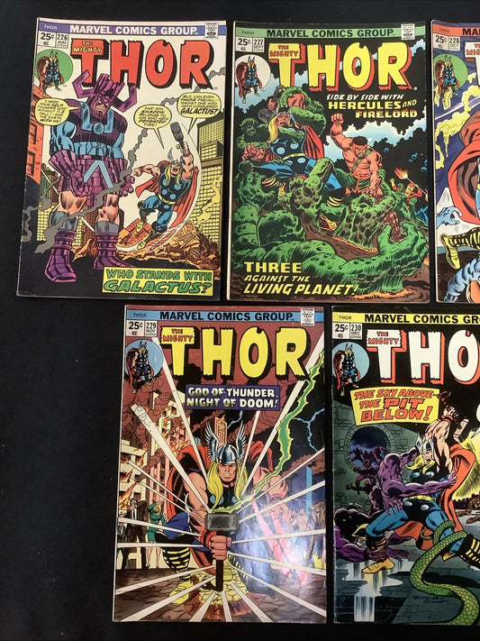 Thor #226-230 Comic Lot, Low To Mid Grade, Hulk #181 Ad Featuring Wolverine