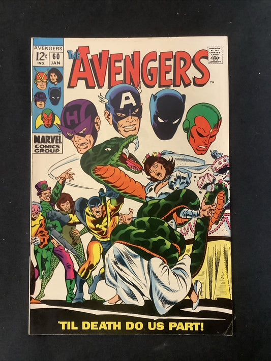 Avengers #60 (1969) F/VF (7.0) Thomas/ Buscema, Marriage Yellowjacket And Wasp