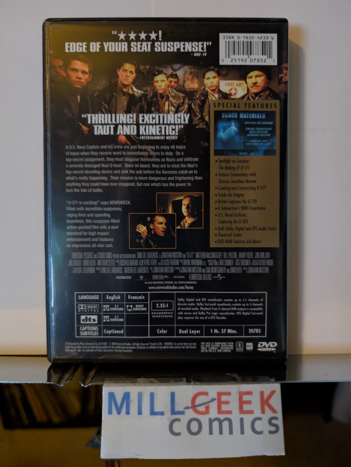 Schindler's List / U-571, 2 Movie Set (DVD) Like New-JD