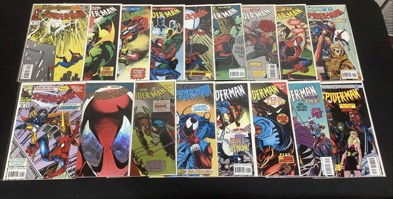 Spider-Man #24-55 Comic Lot, Marvel 1990, Scarlett Spider, 1st App Grim Hunter
