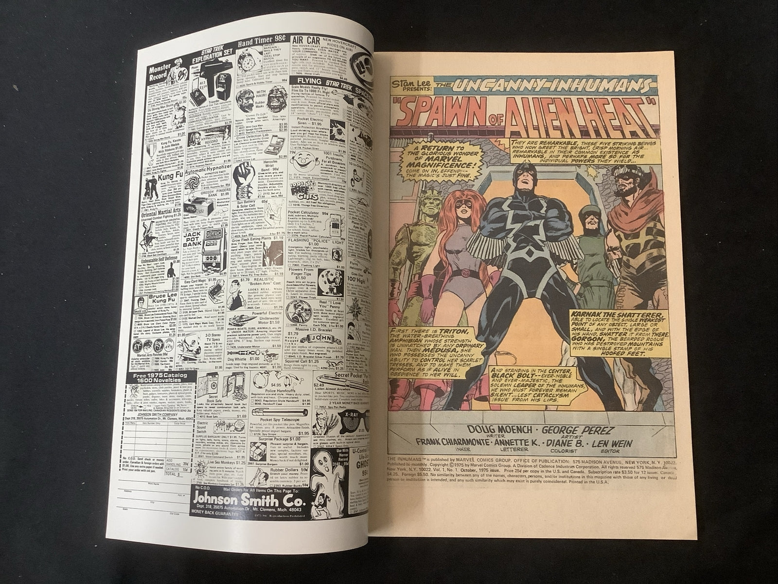 INHUMANS #1 (1975) VF+ (8.5) Doug Moench/George Perez, “Spawn Of Alien Heat”