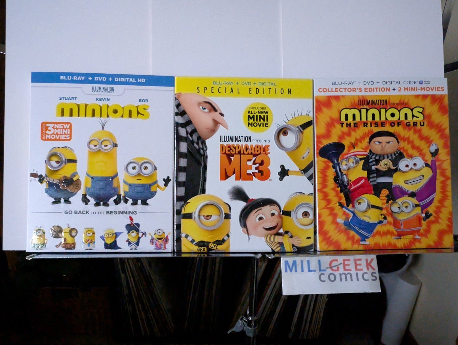Minions / Minions The Rise of Gru / Despicable Me 3 (Blu-Ray) Like New -JD