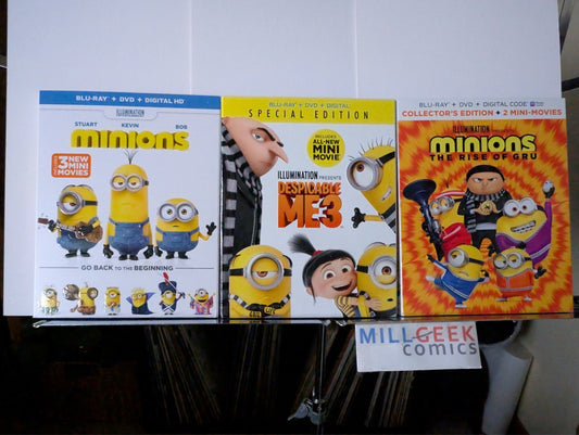 Minions / Minions The Rise of Gru / Despicable Me 3 (Blu-Ray) Like New -JD