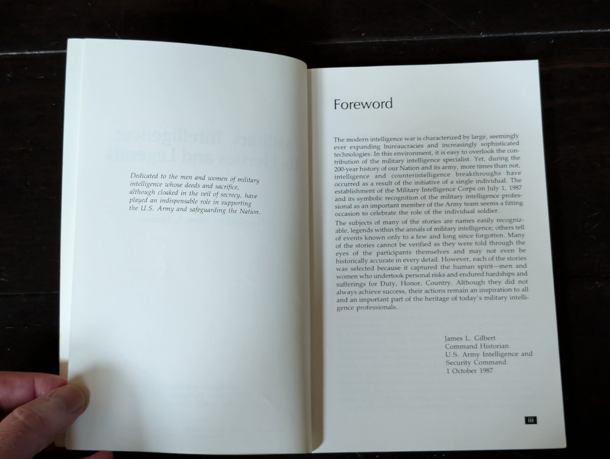 Military Intelligence: It's Heroes and Legends, Compiled by Diane L. Hamm -JD