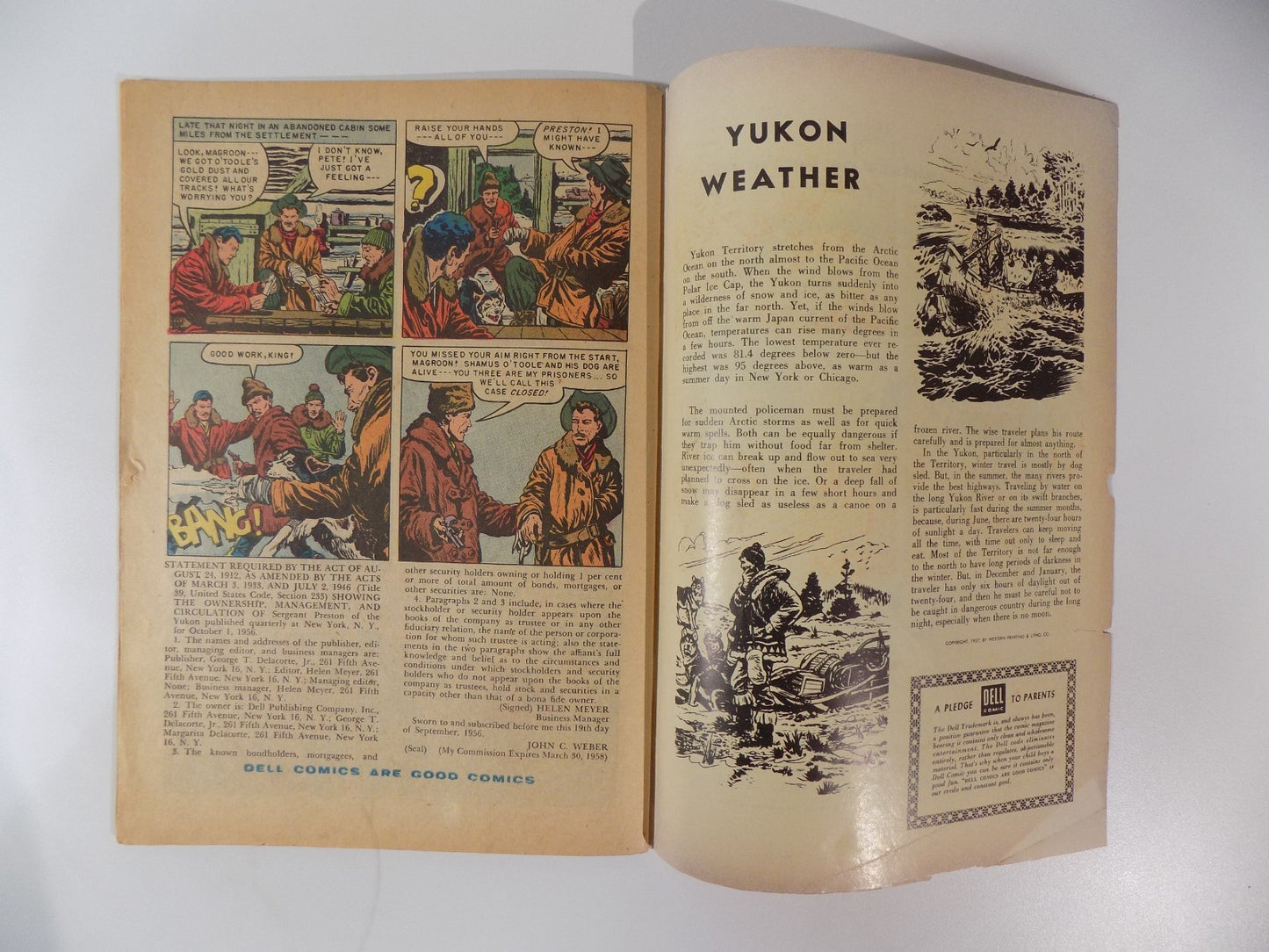 Sergeant Preston o/t Yukon #22 Dell Comic Feb.-April 1957 Fine+