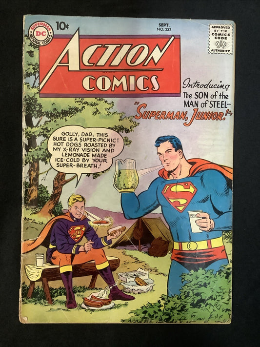 Action Comics #232 (1957) VG (4.0) 1st Curt Swan, Cover Detached From Staples