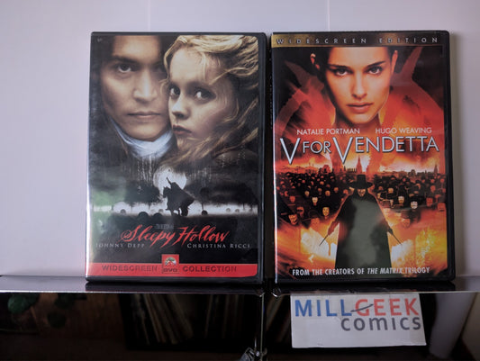 Sleepy Hollow / V for Vendetta, 2 Movie Collection (DVD) Like New -JD