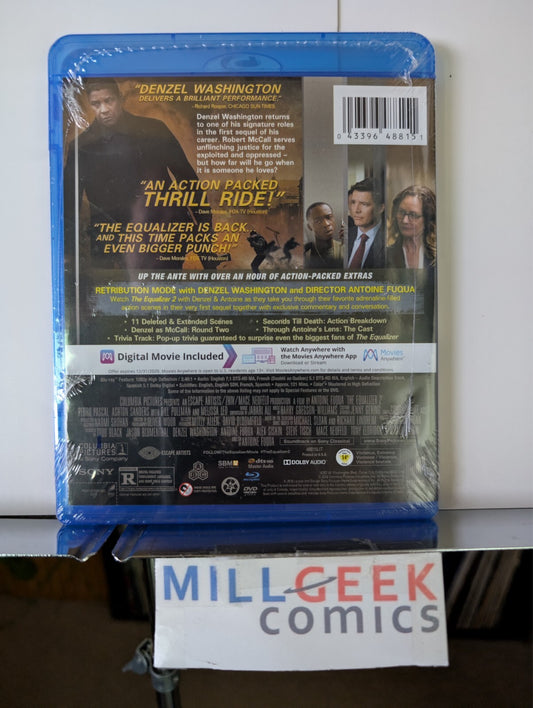 The Equalizer 2, Denzel Washington (Blu-ray 2018) Brand New SEALED -JD