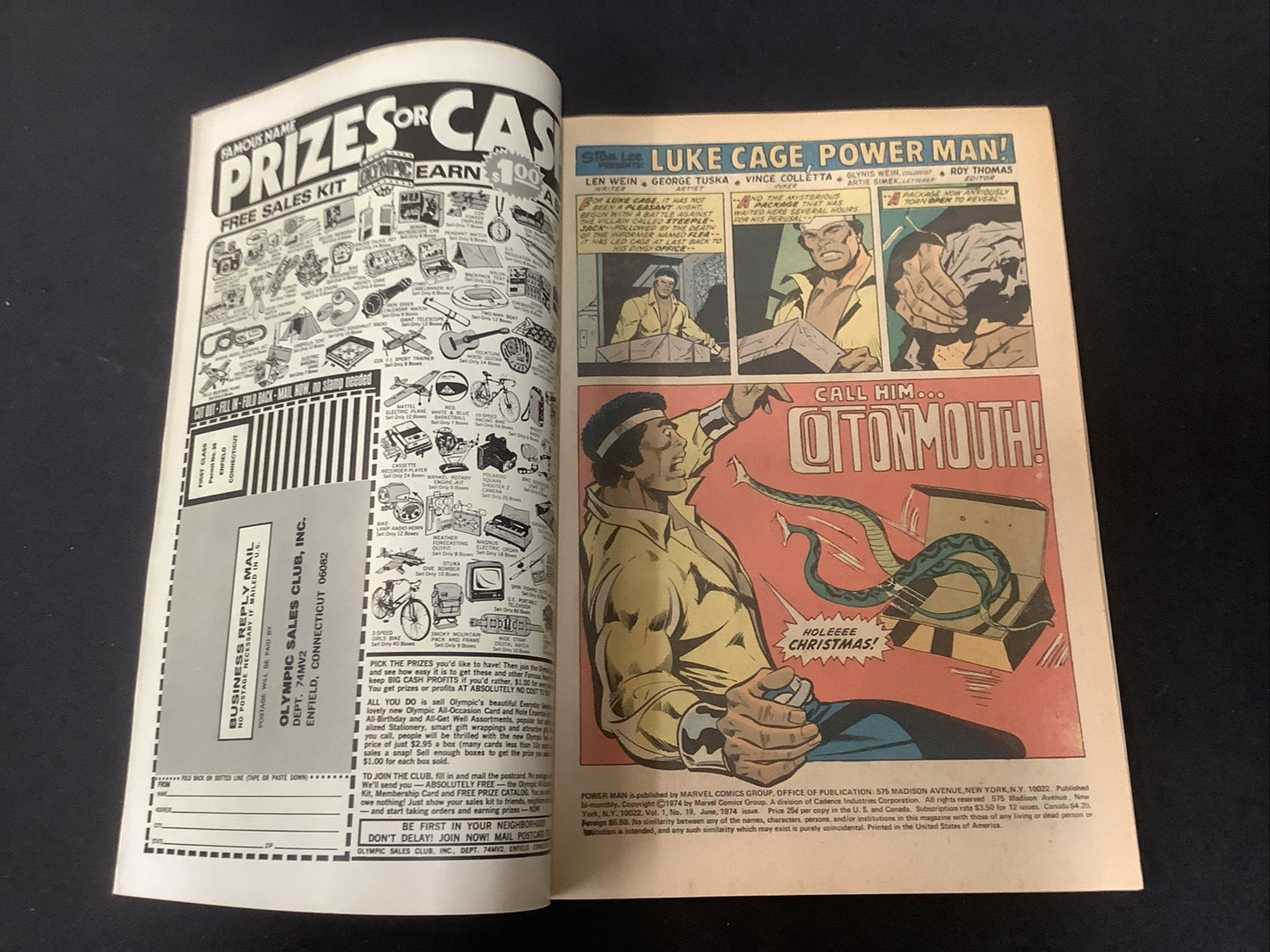 Power Man #19 (Marvel Comics June 1974) VF/NM (9.0) 1st App Cotton-Mouth