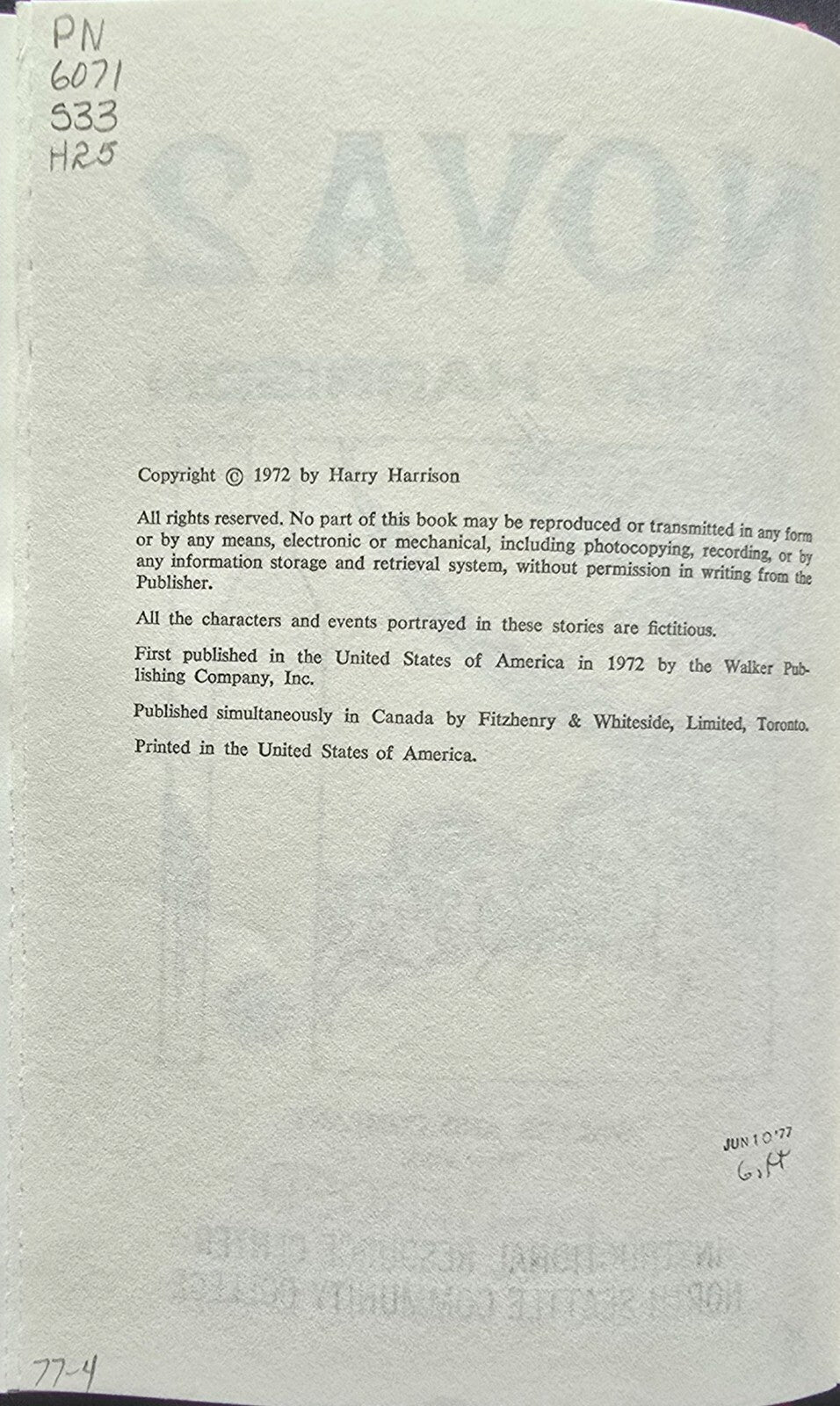 Nova 2 edited by Harry Harrison (Book Club Edition, 1972) - Ex-Lib - JD