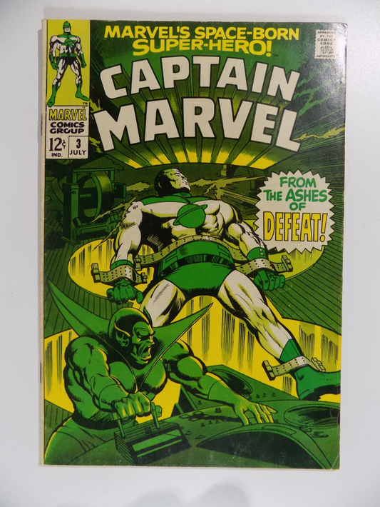 Captain Marvel #3 Marvel Comic July 1968 Very Fine-