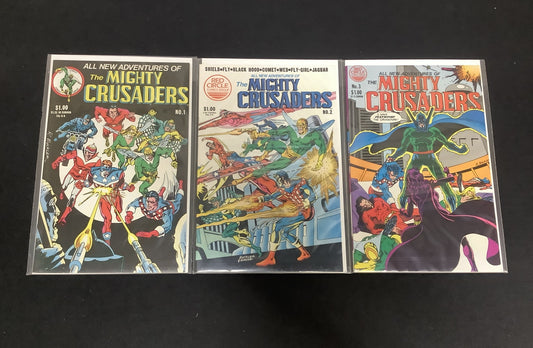 Mighty Crusaders (1983) #1-3 Comic Lot, Red Circle, Rich Buckler, The Shield