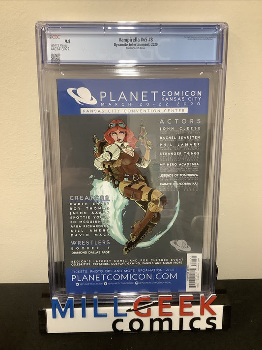 VAMPIRELLA #v5 #8, CGC Graded 9.8 White Pages, Lucio Parrillo Sketch Cover 1:50