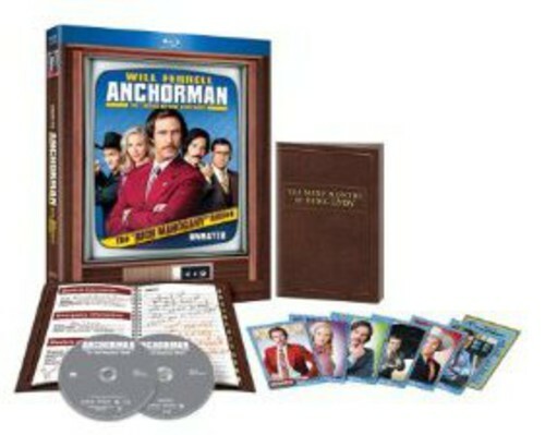 Anchorman, "Rich Mahogany" Ed (New) / Anchorman 2 (Like New) (Blu-Ray 2004) -JD