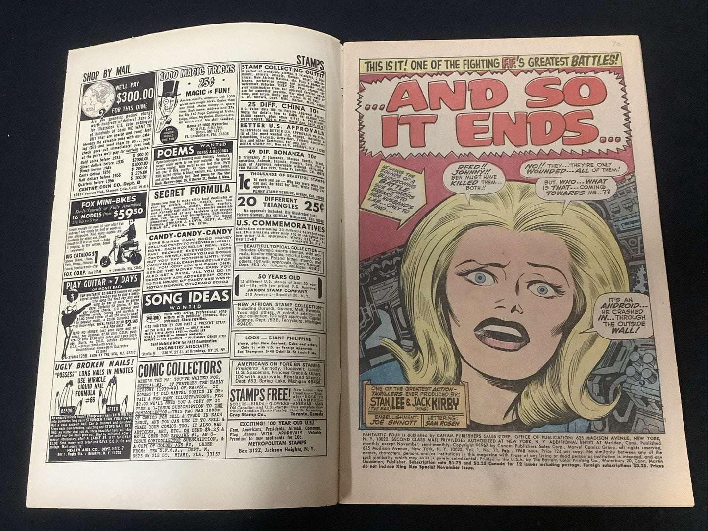 Fantastic Four #71 (Marvel Comics February 1968) Fine (6.0) Stan Lee/Jack Kirby