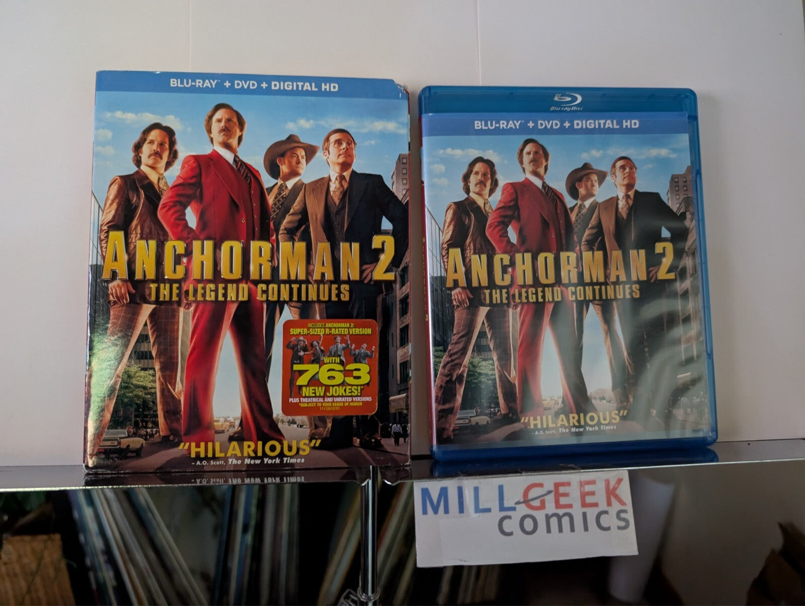Anchorman, "Rich Mahogany" Ed (New) / Anchorman 2 (Like New) (Blu-Ray 2004) -JD