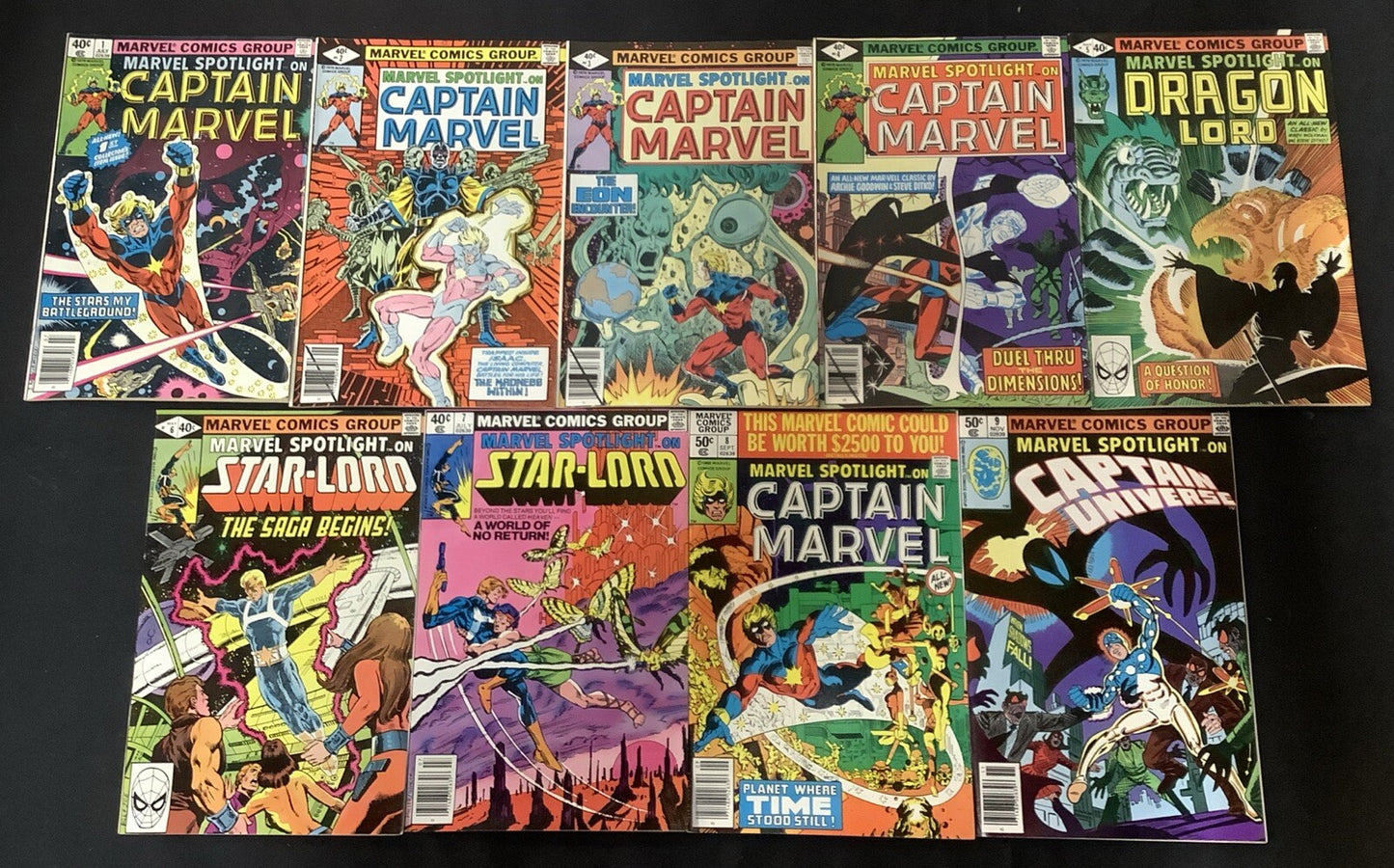 Marvel Spotlight #1-9 Comic Lot, 1st App Star-Lord In A Standard Comic Format