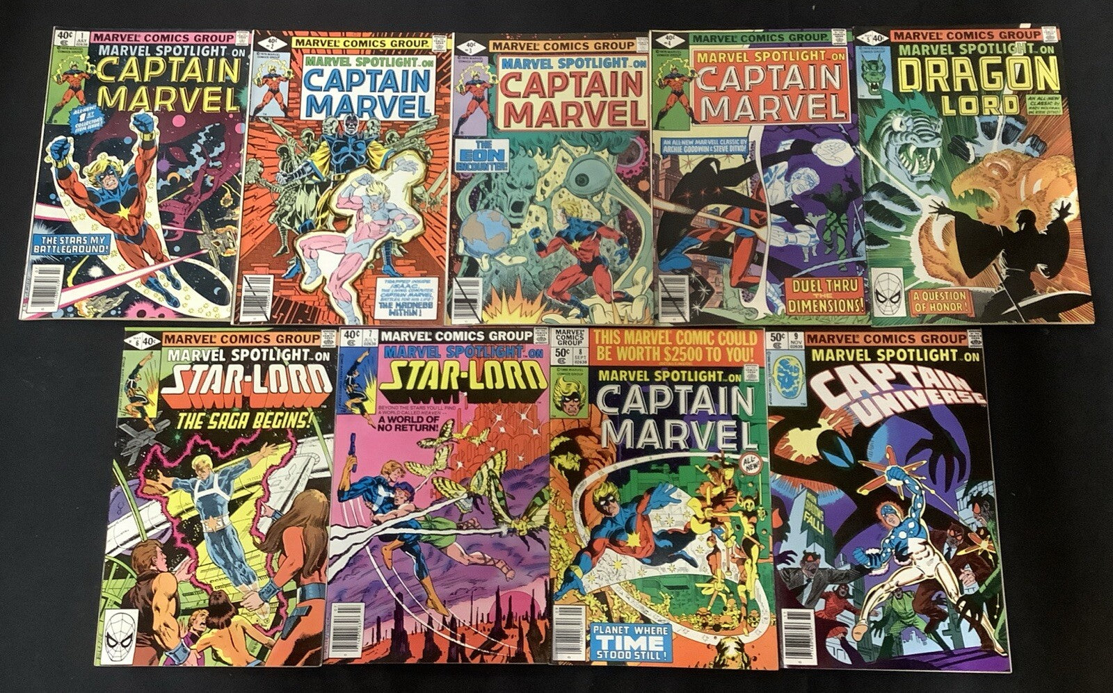 Marvel Spotlight #1-9 Comic Lot, 1st App Star-Lord In A Standard Comic Format