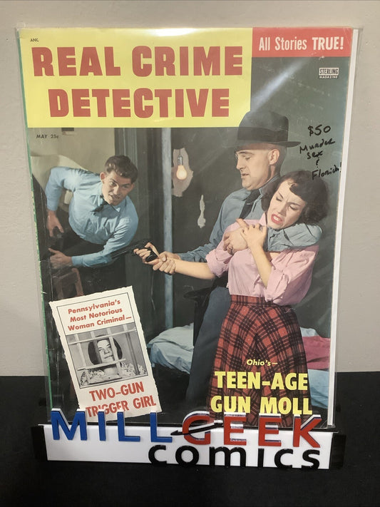 Real Crime Detective Magazine (May 1956)  Two-Gun Trigger Girl