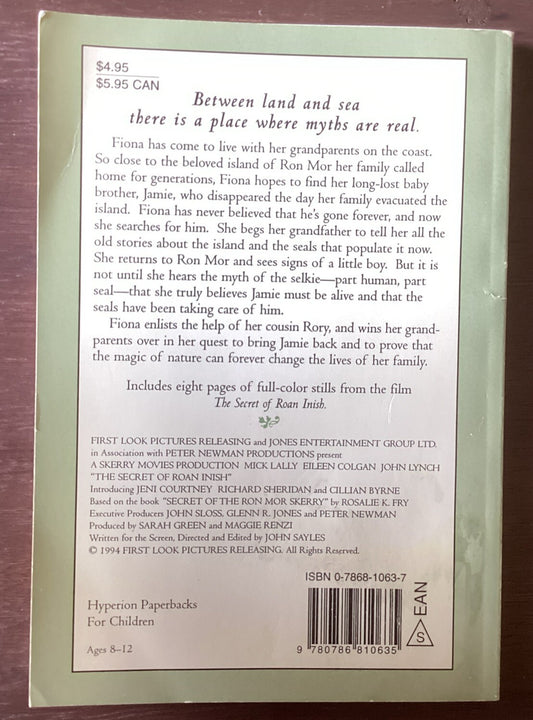 THE SECRET OF ROAN INISH (MOVIE TIE-IN) By Rosalie K. Fry -JD