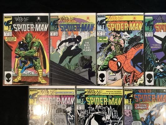 WEB OF SPIDER-MAN #25-37 Comic Lot, Kraven’s Last Hunt, 1st App Tombstone, 1985