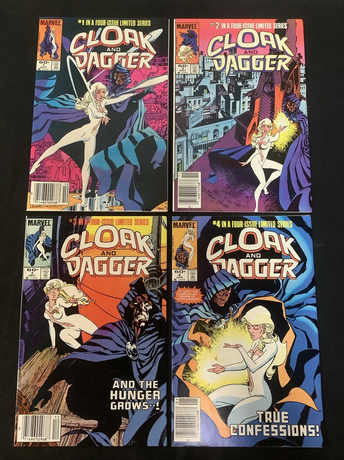 Cloak and Dagger #1-4 Complete Mini Series, Marvel, Newsstand Editions
