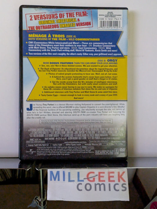 Orgazmo, A Trey Parker Film (DVD) Like New -JD