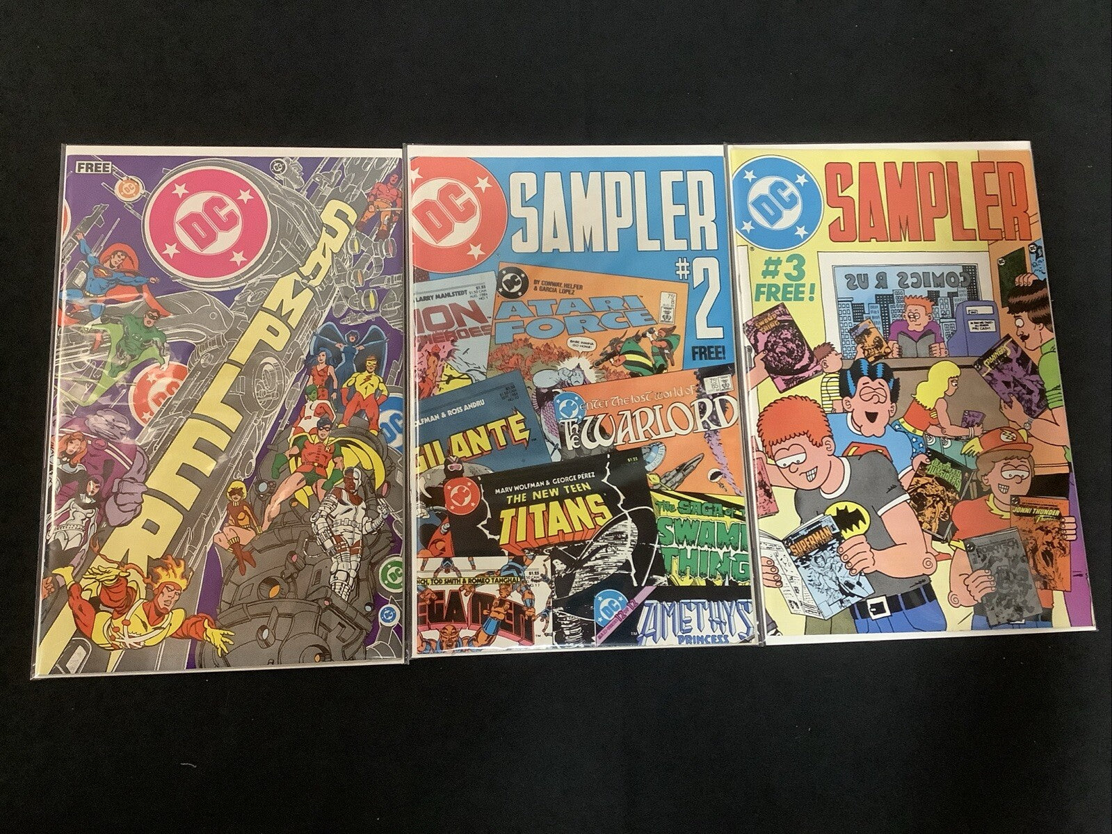 DC Sampler #1-3 Comic Lot, Cameo App John Constantine From Swamp Thing #37
