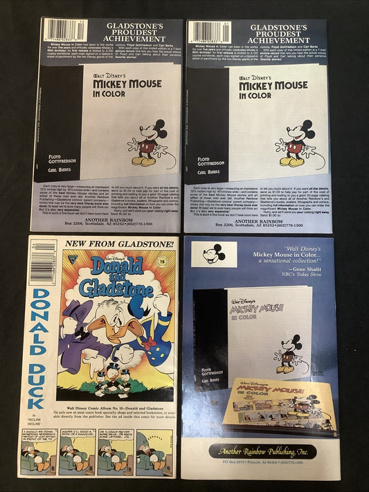 Walt Disney's Uncle Scrooge Adventures #10-13 Comic Lot, Gladstone Comics, Barks