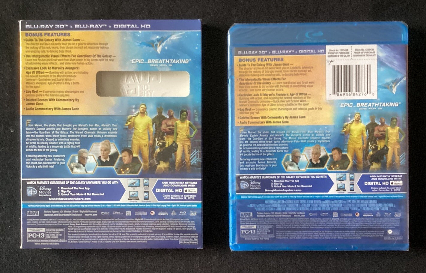 9 Blu-ray/DVD Marvel Movie Lot (Avengers Thor Civil War) -PS